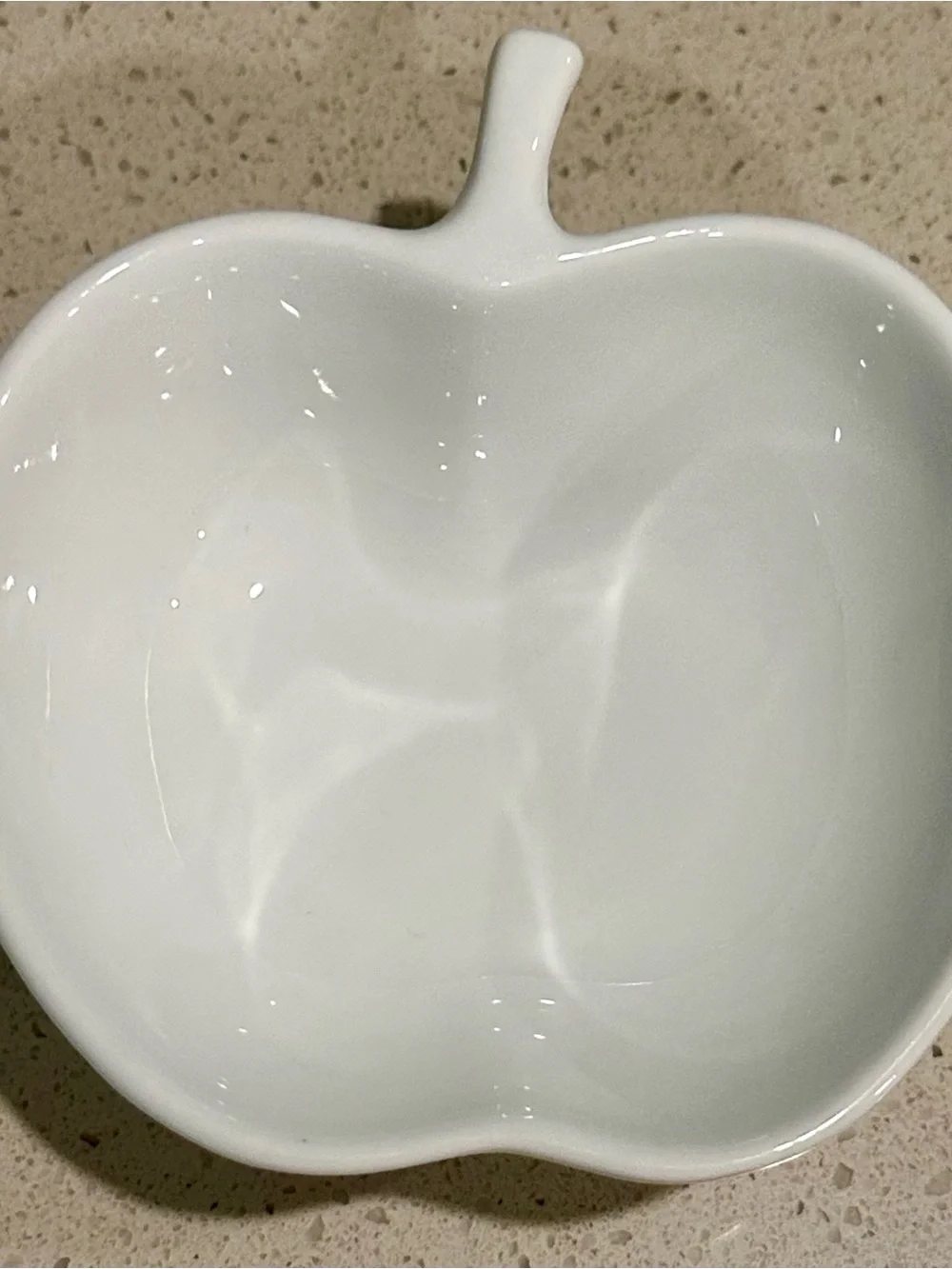 Crate&Barrel White Ceramic Apple Trinket Dish